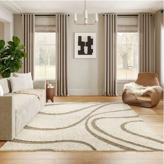 Nuloom Carolyn Modern Shag Area Rug, 6' 7" x 9', Cream
