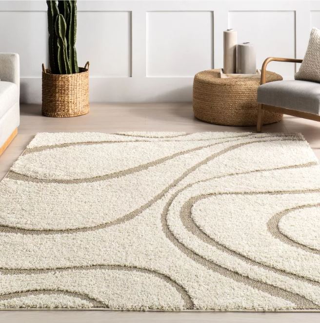 Nuloom Carolyn Modern Shag Area Rug, 6' 7" x 9', Cream