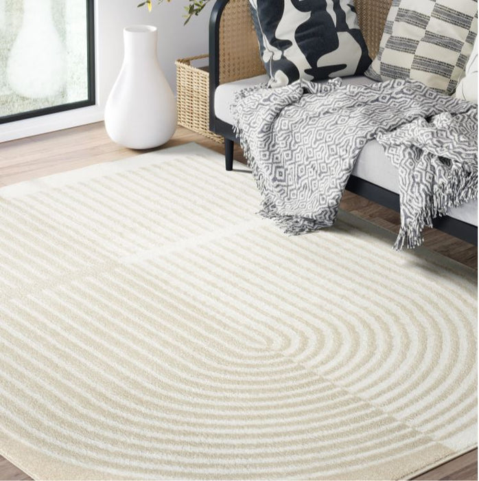 6' x 9' Nuevo Geometric Beige Rug