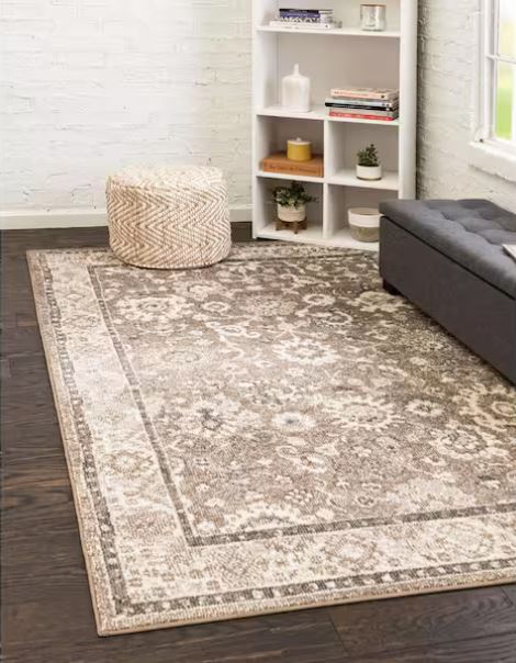 Penrose Krystle Beige Brown 5 ft. 3 in. x 7 ft. 7 in. Area Rug