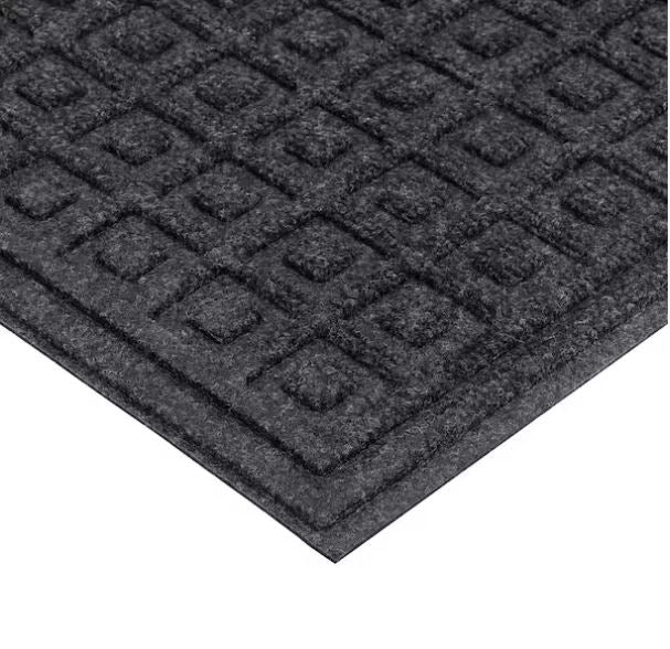 Recycled Onyx 5 ft. x 6.6 ft. Fiber and Rubber Non-Slip Indoor Outdoor Commercial Utility Floor Mat