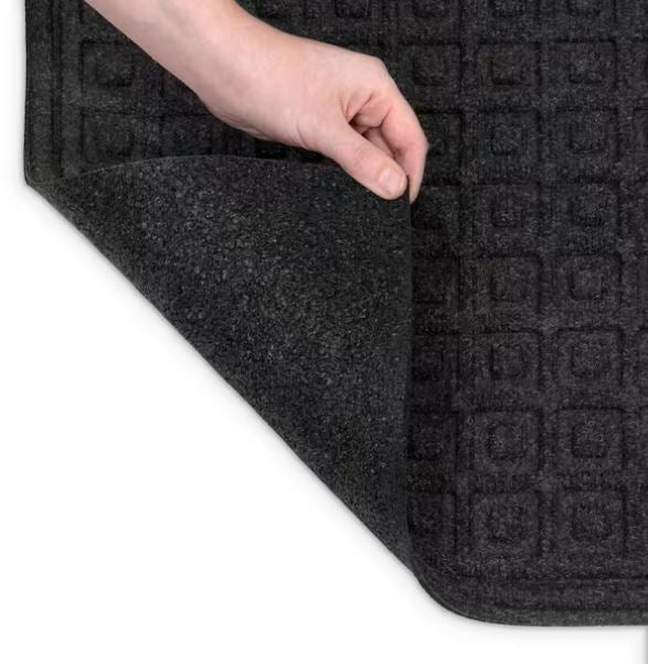 Recycled Onyx 5 ft. x 6.6 ft. Fiber and Rubber Non-Slip Indoor Outdoor Commercial Utility Floor Mat