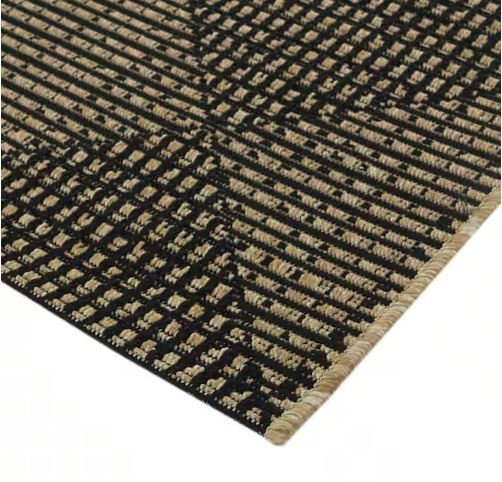 Chasewood Dark Brown 8 ft. x 10 ft. Geometric Indoor/Outdoor Area Rug