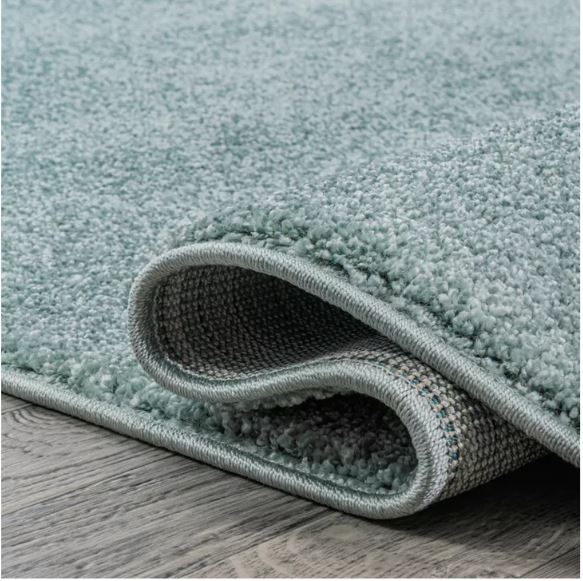 JONATHAN Y Haze Solid Low-Pile Aqua Blue 4 ft. x 6 ft. Area Rug, Non-Shedding, Easy-Clean, Durable Synthetic Fibers