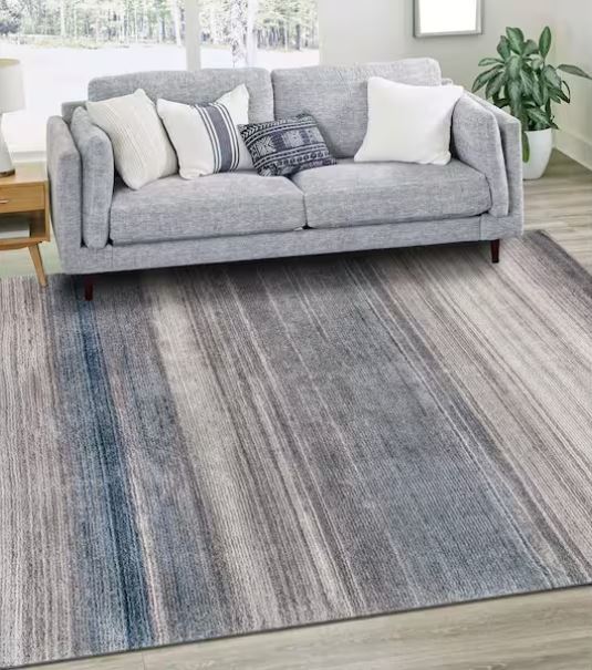 Moderno Blue Ombre 8 ft. x 10 ft. Contemporary Area Rug