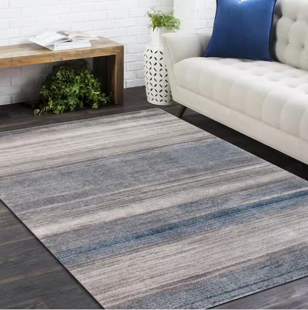 Moderno Blue Ombre 8 ft. x 10 ft. Contemporary Area Rug
