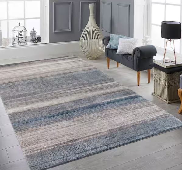 Moderno Blue Ombre 8 ft. x 10 ft. Contemporary Area Rug