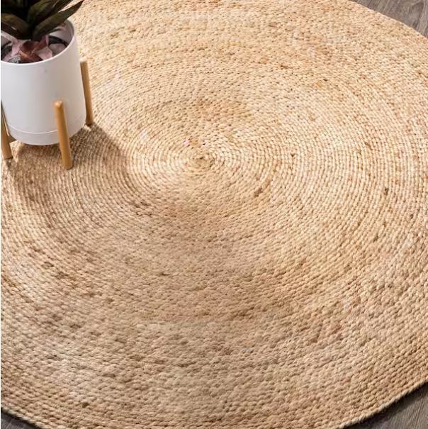 Soleil Round Natural Jute Braided Circle Natural 7' Round Area Rug