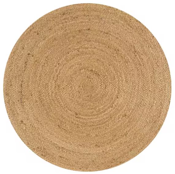 Soleil Round Natural Jute Braided Circle Natural 7' Round Area Rug