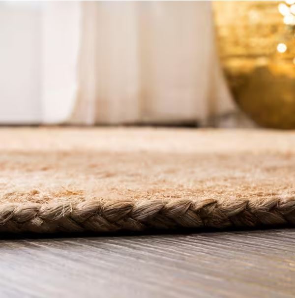 Soleil Round Natural Jute Braided Circle Natural 7' Round Area Rug