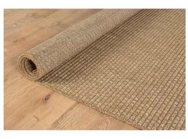 Terra Fiber Easy Jute Natural 8 ft. x 10 ft. Solid Indoor Outdoor Area Rug