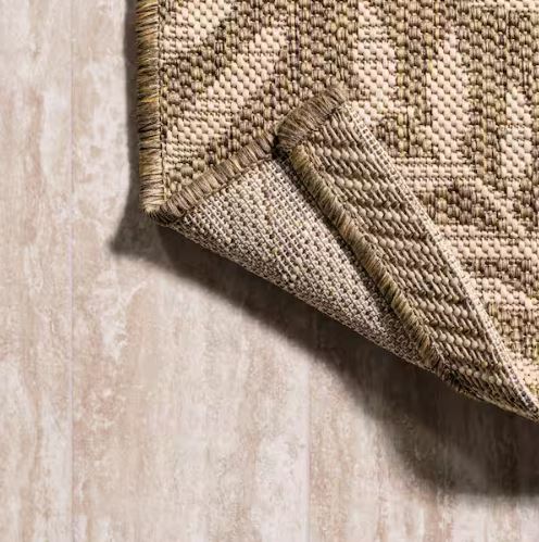Nevis Palm Frond Brown/Beige 8 ft. x 10 ft. Indoor/Outdoor Area Rug
