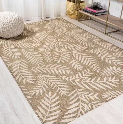 Nevis Palm Frond Brown/Beige 8 ft. x 10 ft. Indoor/Outdoor Area Rug
