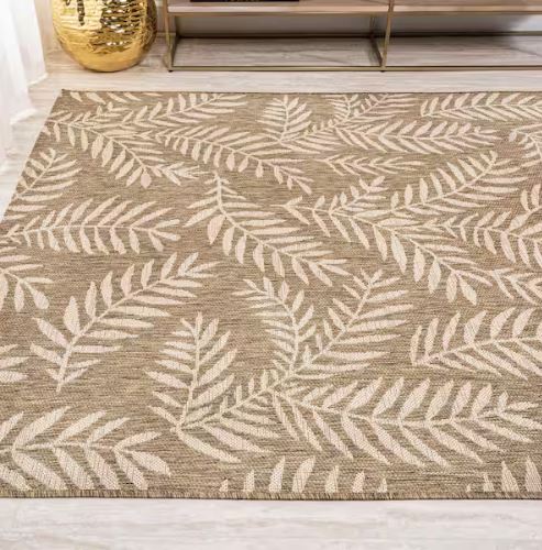 Nevis Palm Frond Brown/Beige 8 ft. x 10 ft. Indoor/Outdoor Area Rug