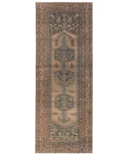 Machine Washable Reeves Brown/Blue 3 ft. x 5 ft. Medallion Area Rug