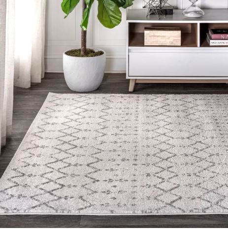 JONATHAN Y Moroccan HYPE Boho Vintage Diamond Cream/Gray 12 ft. x 15 ft. Area Rug, Non-Shedding, Easy-Clean, Durable Synthetic Fibers
