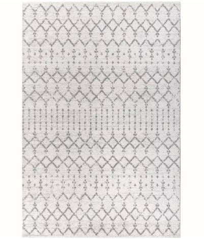 JONATHAN Y Moroccan HYPE Boho Vintage Diamond Cream/Gray 12 ft. x 15 ft. Area Rug, Non-Shedding, Easy-Clean, Durable Synthetic Fibers