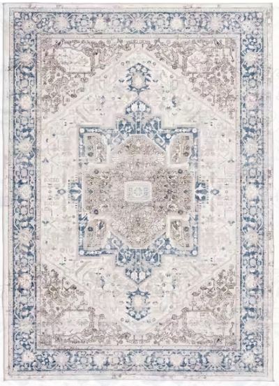 Silky Medallion Multi 5 ft. x 7 ft. Medallion Polyester Area Rug