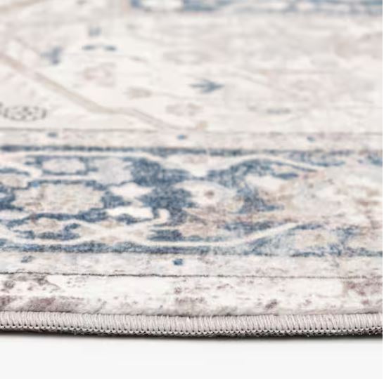 Silky Medallion Multi 5 ft. x 7 ft. Medallion Polyester Area Rug