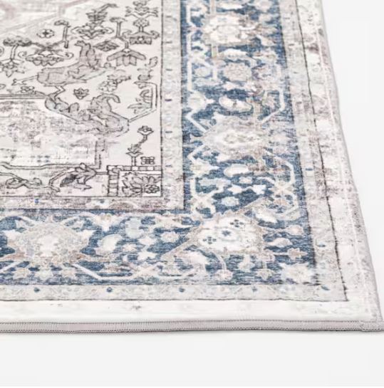 Silky Medallion Multi 5 ft. x 7 ft. Medallion Polyester Area Rug