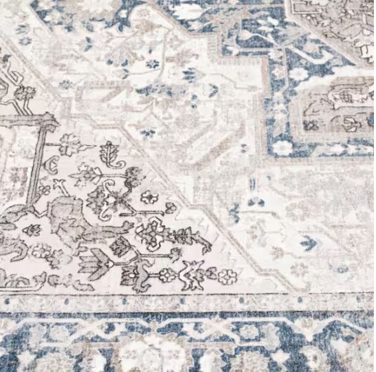 Silky Medallion Multi 5 ft. x 7 ft. Medallion Polyester Area Rug
