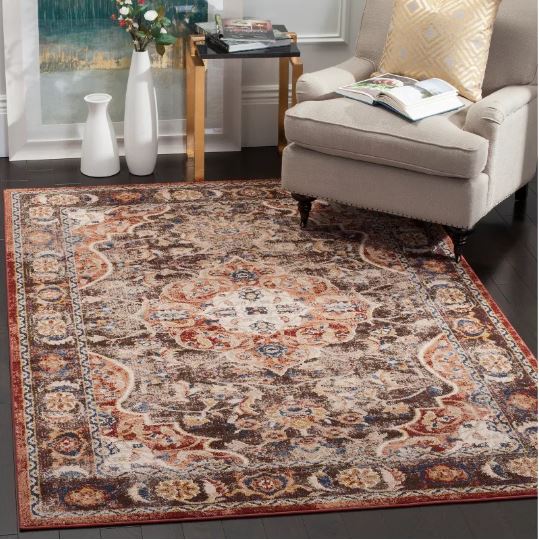 Bijar BIJ648 Power Loomed Indoor Area Rug - Brown/Rust - 5'3"x7'6" - Safavieh
