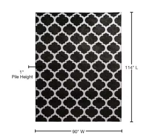 Seyward 8 ft. x 10 ft. Grey Trellis Shag Area Rug