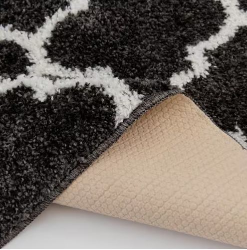 Seyward 8 ft. x 10 ft. Grey Trellis Shag Area Rug