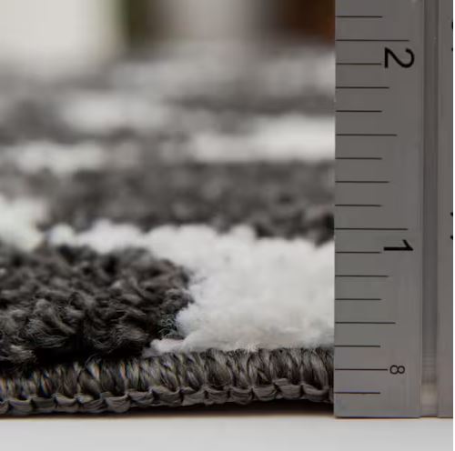 Seyward 8 ft. x 10 ft. Grey Trellis Shag Area Rug