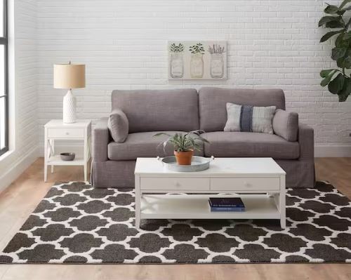 Seyward 8 ft. x 10 ft. Grey Trellis Shag Area Rug