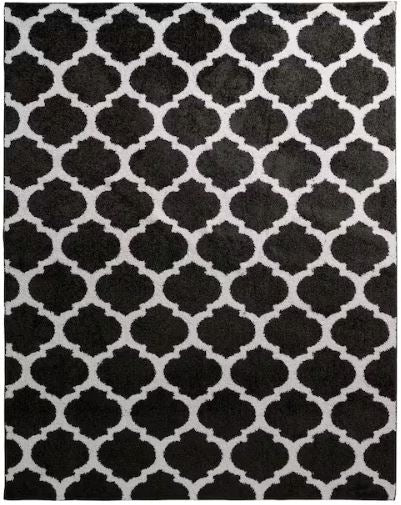 Seyward 8 ft. x 10 ft. Grey Trellis Shag Area Rug