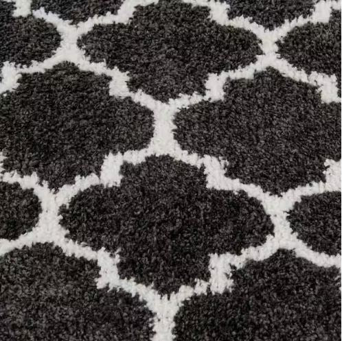 Seyward 8 ft. x 10 ft. Grey Trellis Shag Area Rug