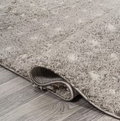 Pele Modern Geometric Dot Shag Gray/Ivory 8 ft. x 10 ft. Area Rug