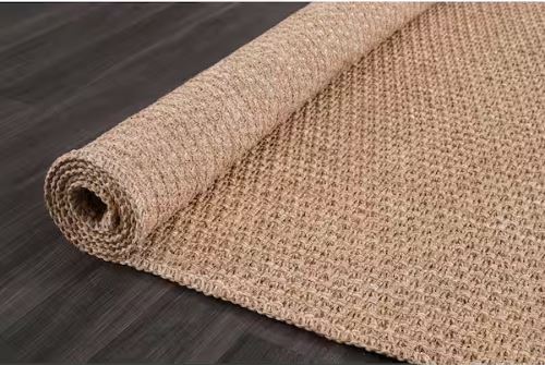 Natural 6 ft. x 9 ft. Wooly Easy Jute Washable Indoor Outdoor Area Rug