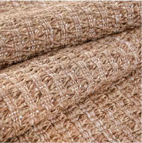 Natural 5 ft. x 7 ft. Wooly Easy Jute Washable Indoor Outdoor Area Rug