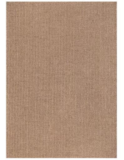 Natural 5 ft. x 7 ft. Wooly Easy Jute Washable Indoor Outdoor Area Rug