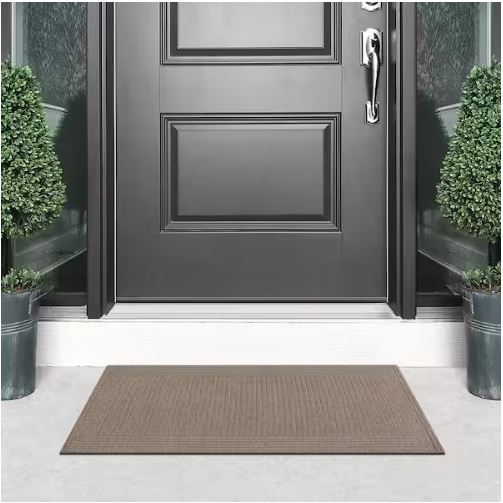 Premier Rib 24 in. x 36 in. Chevron Taupe Indoor/Outdoor Mat