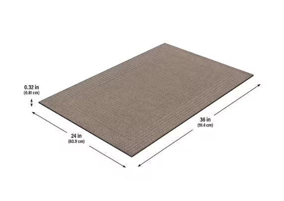 Premier Rib 24 in. x 36 in. Chevron Taupe Indoor/Outdoor Mat