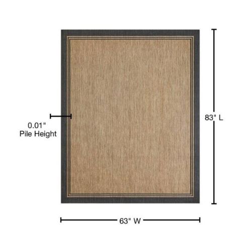 Terrace Black 5 ft. x 7 ft. Border Indoor/Outdoor Area Rug