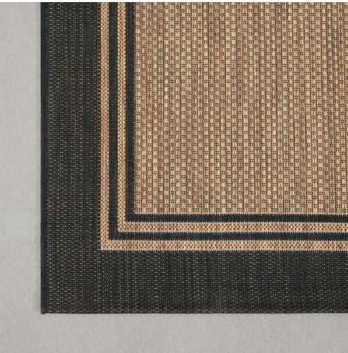 Terrace Black 5 ft. x 7 ft. Border Indoor/Outdoor Area Rug