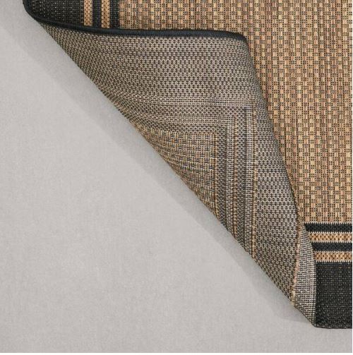 Terrace Black 5 ft. x 7 ft. Border Indoor/Outdoor Area Rug