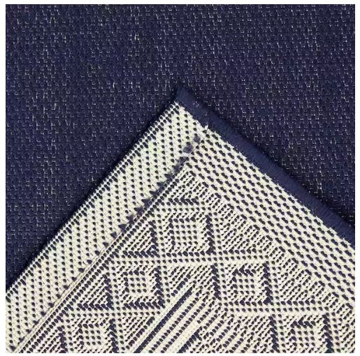 Navy 5 ft. x 7 ft. Diamond Border Indoor/Outdoor Area Rug