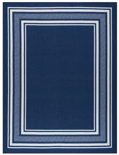 3 X 5 Navy Carmel Bordered Non Slip Indoor Area Rug