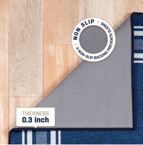 3 X 5 Navy Carmel Bordered Non Slip Indoor Area Rug