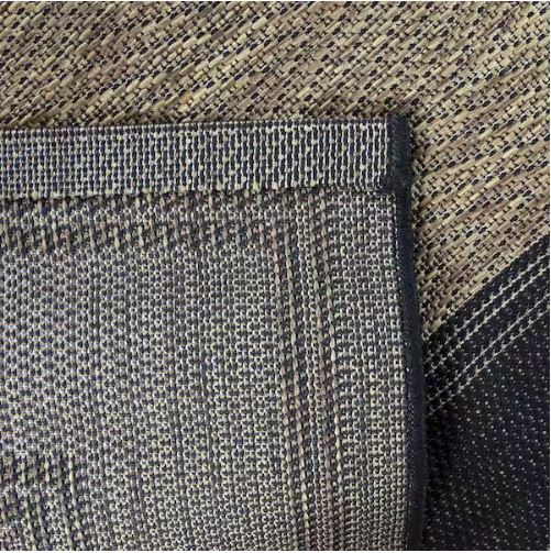Black/Brown 8 x 10 Border Indoor/Outdoor Area Rug