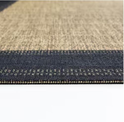 Black/Brown 8 x 10 Border Indoor/Outdoor Area Rug