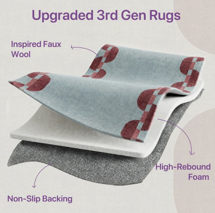 8x10 Modern Geometric Machine Washable Chain Link Blue Indoor Area Rug With Non-Slip Backing
