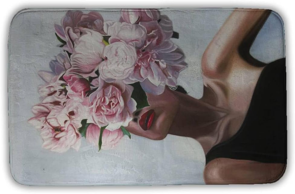 Begin Home Decor 5930-3421-FI87 21 x 34 in. See Life in Flowers - Hyperrealist Woman Bath Mat - Decor