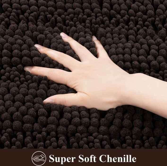 3 Piece Soft Absorbent Bath Rug Set With Non-Slip Backing