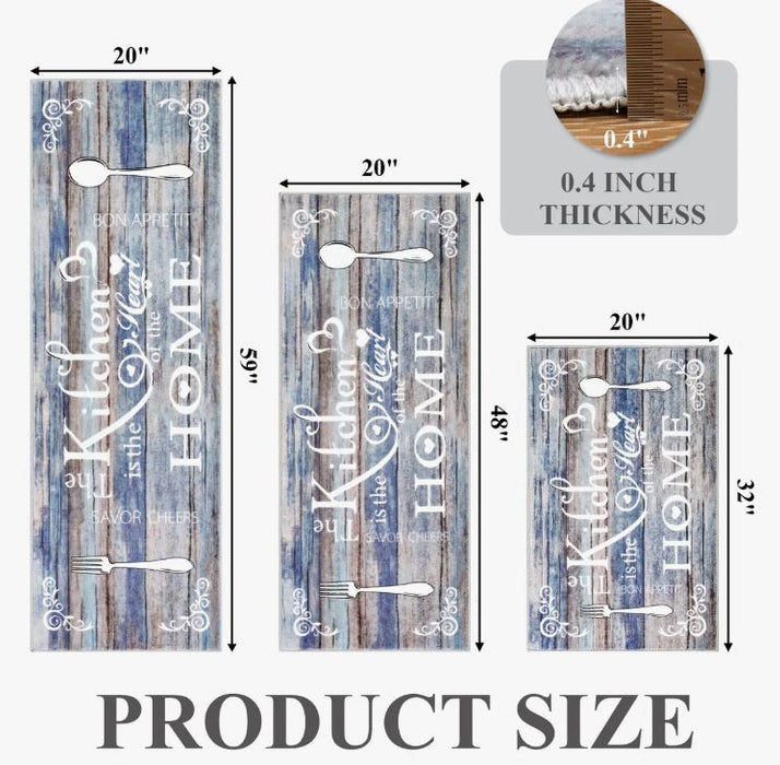 Machine Washable Non-Slip Kitchen Mat (Set of 3)
